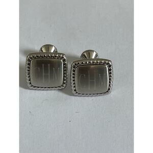 David Donahue Sterling Silver 316L Monogrammed "CHM" Cufflinks